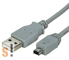 00.02.9003 # USB 2.0 kábel/ USB A csatlakozó/Mini USB B csatlakozó - Hirose/1,8 méter, Roline