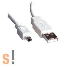 00.02.9004 # USB 2.0 kábel/ USB A csatlakozó/Mini USB B csatlakozó - Mitzumi/1,8 méter, Roline