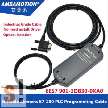   6ES7901-3DB30-0XA0 # Siemens programozó kábel/S7-200 PLC-hez és Touch panelhez/PPI kommunikáció/HMI/TP177/TP177A/TP178/OP73/Smart700/1000, Amsamotion 