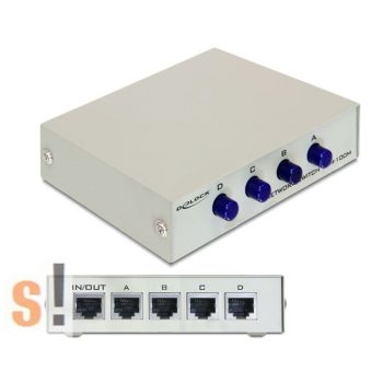   87588 # RJ45 Ethernet manuális átkapcsoló/4x RJ45 Ethernet port/fém készülékház, Delock