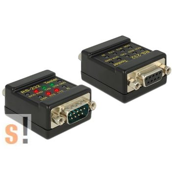   87713 # RS-232 teszter/ DB9 csatlakozók/2x5 LED/DB9 mama/DB9 papa, Delock