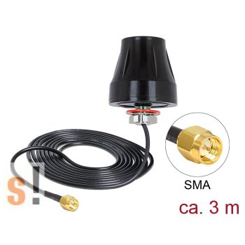   88749 # LTE 4G Antenna/GSM/UMTS/WLAN/2dBi/SMA csatlakozó/3 méter kábel/694-960MHz/1710-2700Mhz/50 Ohm/Delock