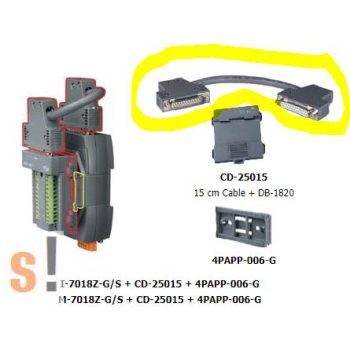   CD-25015 # Kábel/25F-25M/25 mama-25 papa/DIN-sínre a DB-1820 modulhoz/15 cm, ICP CON, ICP DAS