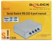 D87589 # Soros RS-232 átkapcsoló, kézi, 4 port, DELOCK