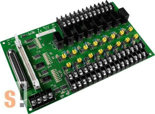 DB-16P8R/D/DIN CR # OPTO-22 kompatibilis bővítő kártya/szigetelt 16x DI/6x RO relé kimenet/CA-3710 DB-37 csatlakozós kábel/DIN sínre/ ICP CON, ICP DAS