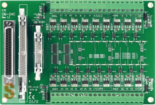 DB-24C CR # OPTO-22 kompatibilis bővítő kártya/szigetelt 24x DO/nyitott kollektoros kimenet, NPN /CA-5015 kábel/ ICP CON, ICP DAS