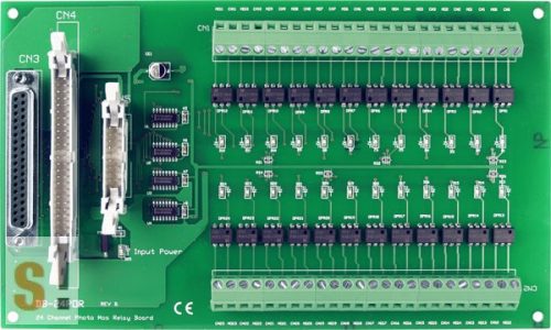 DB-24POR/D/DIN CR # OPTO-22 kompatibilis bővítő kártya/szigetelt 24x RO relé kimenet/Phot-Mos relé/CA-3710 DB37 csatlakozós kábel/ DIN sínre rögzíthető/ ICP DAS ICP CON