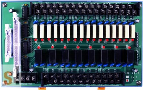 DB-24PRD/12/DIN CR # Bővítő kártya/Daughter Board/Relé/24x RO relé kimenet/12V/CA-3710 kábel/DIN sínre rögzíthető/ICP CON, ICP DAS