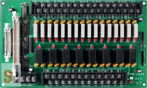 DB-24PR/12 CR # OPTO-22 kompatibilis bővítő kártya/Daughter Board/Relé/24x RO relé kimenet/12V/CA-5015 kábel/ICP CON, ICP DAS