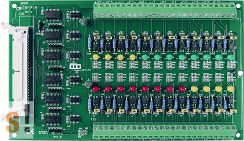 DB-24P/DIN CR # OPTO-22 kompatibilis bővítő kártya/szigetelt 24x DI digitális bemenet/CA-5015 lapos kábel/DIN sínre rögzíthető/ ICP CON, ICP DAS