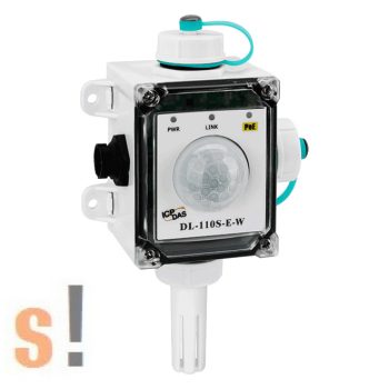   DL-110S-E-W CR # IoT adatgyűjtő/Data Logger/MQTT, Modbus RTU, Modbus TCP, DCON protokoll/Megvilágítás/Hőmérséklet/Páratartalom/PoE/DC//IP65/<wbr> fekete/ICP CON, ICP DAS