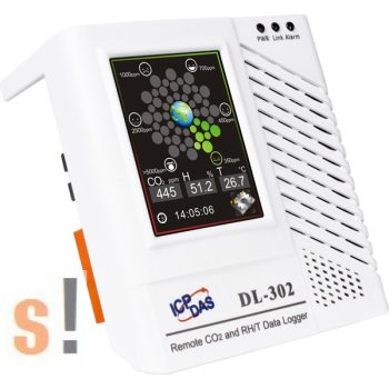   DL-302 # Adatgyűjtő/Data Logger/CO2/Hőmérséklet/Páratartalom/Harmatpont/LCD/Safe Alarm, ICP DAS