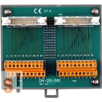   DN-20-381 CR # Sorkapocs kártya/Screw Terminal Board/2x20 pin/381 mm/CA-2010 kábel/DIN sínre rögzíthető/ICP CON, ICP DAS