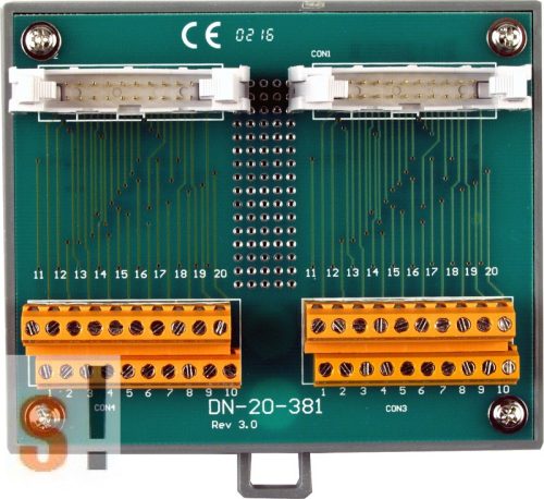 DN-20-381 CR # Sorkapocs kártya/Screw Terminal Board/2x20 pin/381 mm/CA-2010 kábel/DIN sínre rögzíthető/ICP CON, ICP DAS