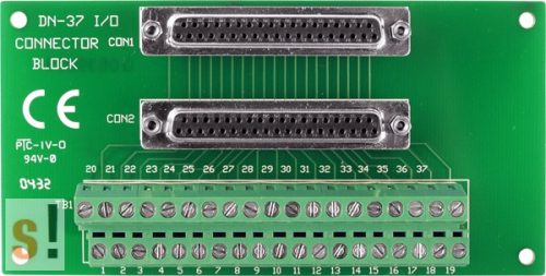 DN-37/N-A CR # Sorkapocs kártya/2x DB37 mama csatlakozó/CA-3710A kábel/ICP CON, ICP DAS