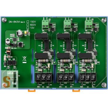   DN-843VI-600V # 3 csatornás feszültség osztó/Voltage Input Attenuator/ 600 Vdc/3000 Vdc szigetelt/DIN sínre rögzíthető/ICP CON, ICP DAS