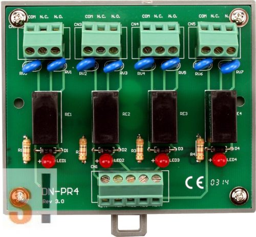 DN-PR4 CR # Relé modul/4x teljesitmény relé/DIN sínre rögzíthető/ICP CON, ICP DAS