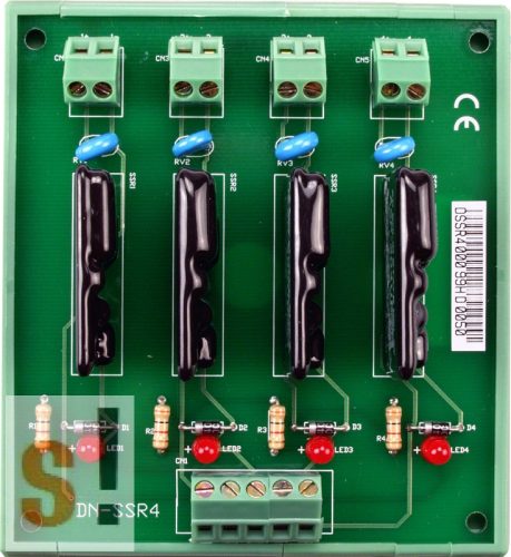 DN-SSR4 CR # Relé modul/4x SSR AC relé/DIN sínre rögzíthető/ICP CON, ICP DAS