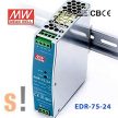 EDR-75-24 # Stabilizált tápegység/DIN sínre/fém ház/24 VDC/3.2 A/75W/24.0~28VDC szabályozható kimenet, Mean Well