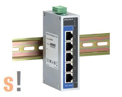 EDS-205A # Ipari Ethernet switch/ 5 port/10/100BaseT(X),/Belépő szint/-10~+60C°/MOXA