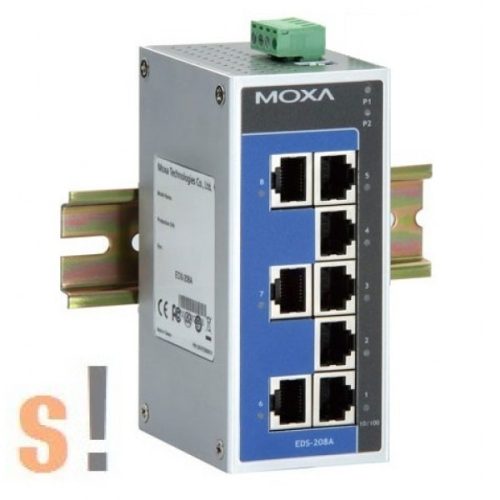 EDS-208A # Ipari Ethernet switch/ 8 port/10/100BaseT(X), MOXA
