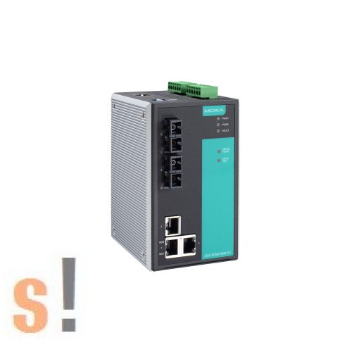 EDS-505A-MM-SC # menedzselt ipari Ethernet switch/5 port/ 3x 10/100BaseT(X) port és 2x 100BaseFX multi-mode port SC fiber csatlakozóval/-10 ~ +60°C/ DIN sínre/ MOXA