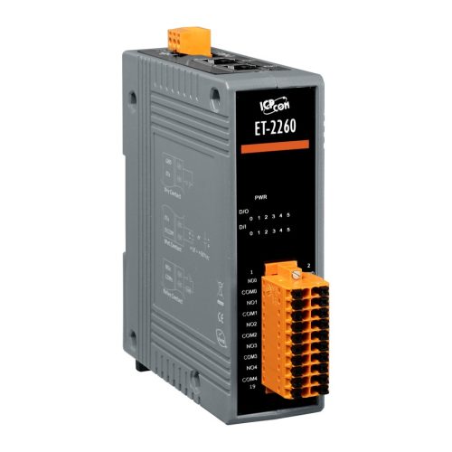 ET-2260 # Ethernet I/O Module/Modbus TCP/6DI/6 Relay Output/2 port Ethernet switch/ ICP DAS