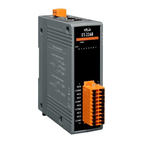 ET-2268 # Ethernet I/O Module/Modbus TCP/8 Relay Output/2 port Ethernet switch/ ICP DAS