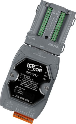 ET-7019Z/S # Ethernet I/O Module/Modbus TCP/10AI/6DO/DB-1820, ICP DAS