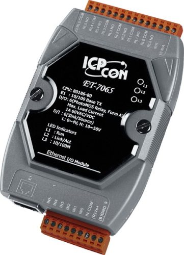 ET-7065 # Ethernet I/O Module/Modbus TCP/6 PhotoMos Out/6DI, ICP DAS
