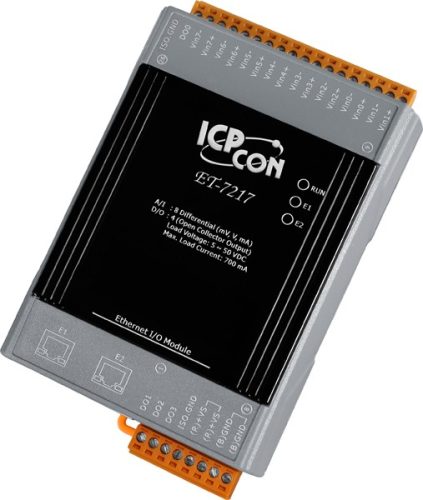 ET-7217 # Ethernet I/O Module/Modbus TCP/8AI/4DO/2LAN, ICP DAS