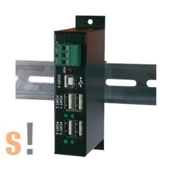   EX-1163HMS # Ipari USB hub/4 portos/USB2.0/DIN sínre rögzíthető/EXSYS