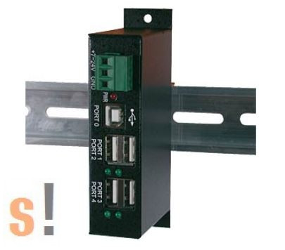 EX-1163HMS # Ipari USB hub/4 portos/USB2.0/DIN sínre rögzíthető/EXSYS