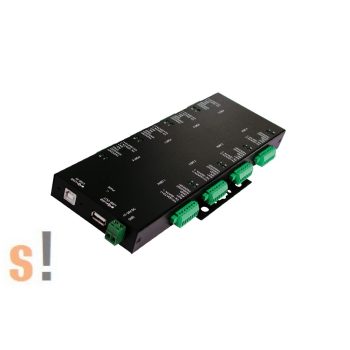   EX-1339HMVS # USB--RS-232/422/485 konverter/8x RS232/422/485 port/2.5kV szigetelt/15kV ESD/Fém ház/sorkapocs/FTDI chip set/DIN sínre, Exsys
