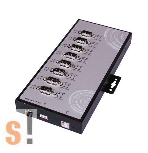 EX-1348HMV # USB--RS-232/422/485 konverter/8x RS232/422/485 port/Fém ház/FTDI chip set/DIN sínre, Exsys