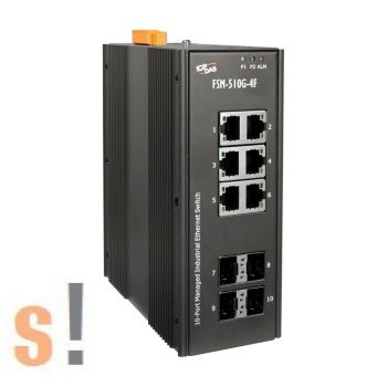   FSM-510G-4F # 6 portos 10/100/1000Base-T + 4 (100/1G) SFP portos L2 Plus Managed Switch, ICP DAS