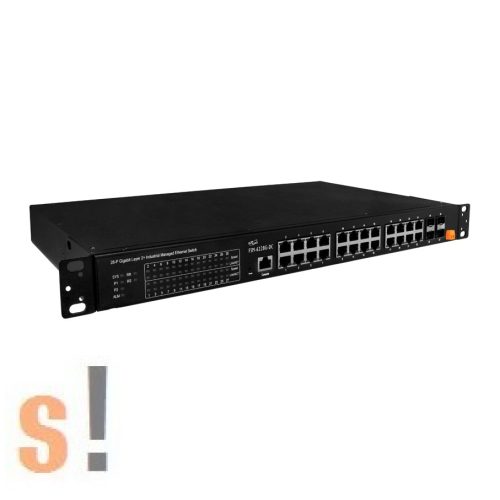 FSM-6228G-DC # 24 portos 10/100/1000Base-T + 4 (100/1G) SFP portos L2 Managed Switch (Dual Power, DC Input), ICP DAS
