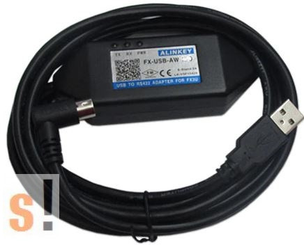 FX-USB-AW # MITSUBISHI MELSEC FX PLC programozó kábel/USB/RS-422/ Alinkey