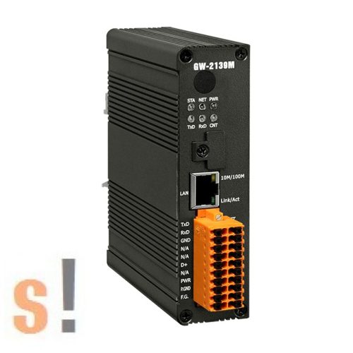 GW-2139M CR # BACnetMS/TP -- ModbusTCP átjáró/Gateway/RS-485 port/ Ethernet port/ Szigetelt/Fém készülékház/ICP DAS