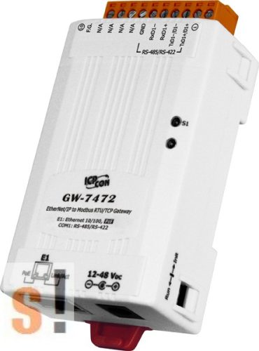 GW-7472 CR # Átjáró/Gateway/EtherNet IP - Modbus TCP/RTU/PoE/RS-422/485, ICP DAS