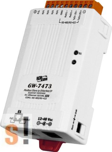 GW-7473  # Átjáró/Gateway/Modbus Slave - EtherNet/IP Scanner/PoE/RS-422/485, ICP DAS