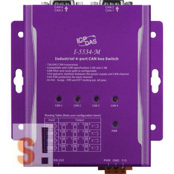   I-5534-M # Ipari 4 portos CAN switch, Switch/CAN/4port/LED/fém ház, ICP DAS