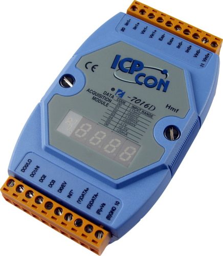 I-7016D # I/O Module/DCON/2AI/Strain Gauge/4DO/1DI, LED, ICP DAS