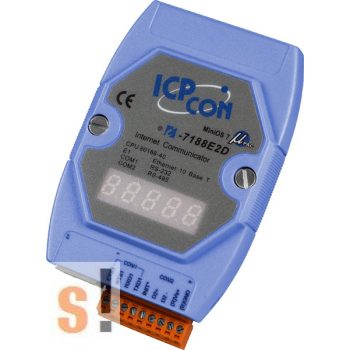   I-7188E2D # Device Server/Ethernet - RS-232/485 konverter/ 1x RS-232 és 1x RS-485 port/ LED, ICP DAS