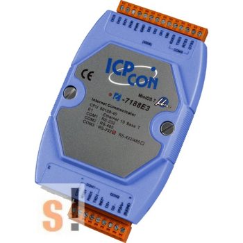   I-7188E3-232 # Device Server/Ethernet - RS-232/485 konverter/ 2x RS-232 és 1x RS-485 port/4x DI, 4x DO, ICP DAS