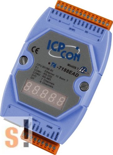 I-7188EAD # Controller/MiniOS7/C nyelv/Ethernet/2x DI/2x DO/LED, ICPDAS