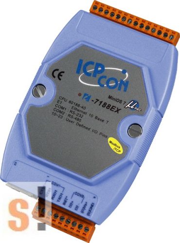 I-7188EX-MTCP # Controller/Gateway/MiniOS7/C nyelv/Modbus TCP/Ethernet/RS-232/RS-485/512KB, ICP DAS