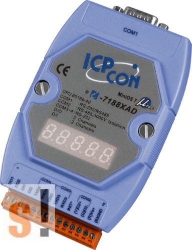 I-7188XAD # Controller/Nincs Ethernet/MiniOS7/C nyelv/2x DI/2x DO/LED, ICP DAS