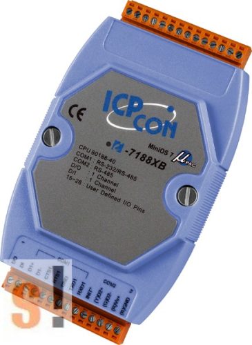 I-7188XB-512 # Controller/Nincs Ethernet/MiniOS7/C nyelv/1x DI/1x DO, ICP DAS