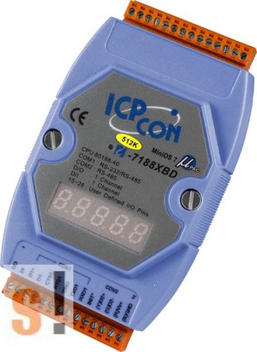 I-7188XBD-512 # Controller/Nincs Ethernet/MiniOS7/C nyelv/1x DI/1x DO/LED, ICP DAS